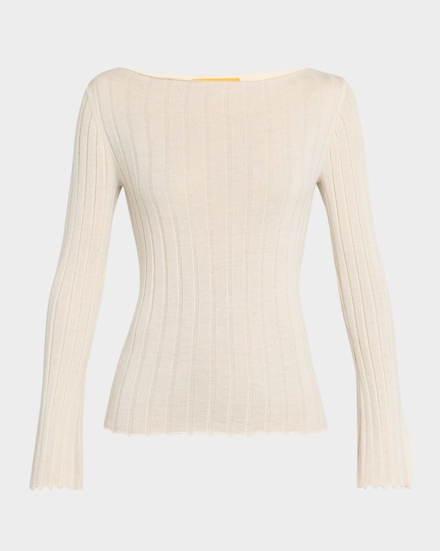 Rib Flare Cashmere Top